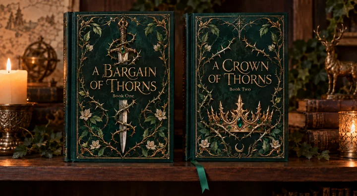 Book One and Book Two of a romance series side by side